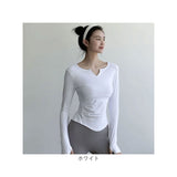 ヨガウェア トップス 通販 ヨガトップス 長袖 ヨガ ウェア キーネック tシャツ ロンt レディース ロングTシャツ 長袖Tシャツ ピラティスウェア スポーツウェア 速乾 ホットヨガ