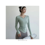 ヨガウェア トップス 通販 ヨガトップス 長袖 ヨガ ウェア キーネック tシャツ ロンt レディース ロングTシャツ 長袖Tシャツ ピラティスウェア スポーツウェア 速乾 ホットヨガ