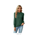 長袖 Tシャツ レディース 通販 カットソー ロングTシャツ ロンティー ロンT シャツ ティーシャツ プルオーバー トップス タートルネック ハイネック フリル 通勤 通学 重ね着 シンプル
