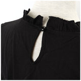 長袖 Tシャツ レディース 通販 カットソー ロングTシャツ ロンティー ロンT シャツ ティーシャツ プルオーバー トップス タートルネック ハイネック フリル 通勤 通学 重ね着 シンプル