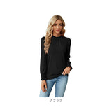 長袖 Tシャツ レディース 通販 カットソー ロングTシャツ ロンティー ロンT シャツ ティーシャツ プルオーバー トップス タートルネック ハイネック フリル 通勤 通学 重ね着 シンプル