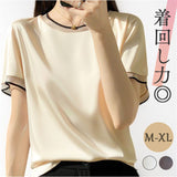 ブラウス 半袖 トップス 通販 レディース きれいめ Tシャツ 仕事 薄手 春 夏 ビジネス オフィス ゆったり シャツブラウス オフィスカジュアル シンプル 上品 おしゃれ かわいい