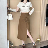 タイトスカート レディース スリツト 通販 タイト スカート レディーススカート ミモレ丈 ミモレ 深スリット スリット入り リボン セクシー きれいめ かわいい 可愛い カジュアル