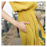 ノースリーブ ワンピース ロング 通販 ロングワンピース ワンピ レディース 春 夏 秋 おしゃれ オシャレ きれいめ Aライン ウエストベルト スリット ふんわり シンプル 無地 通勤 通学