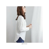 カットソー 長袖 レディース 通販 tシャツ ロンt ロングTシャツ 長袖Tシャツ トップス クルーネック スリット入り 秋 冬 重ね着 無地 シンプル ゆったり 大きいサイズ オフィス