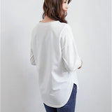 カットソー 長袖 レディース 通販 tシャツ ロンt ロングTシャツ 長袖Tシャツ トップス クルーネック スリット入り 秋 冬 重ね着 無地 シンプル ゆったり 大きいサイズ オフィス