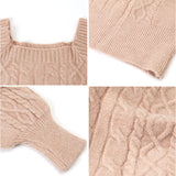 ニット レディース 長袖 通販 スクエアネック セーター ニットセーター プルオーバー トップス 冬 秋冬 ケーブルニット ショート丈 ボリューム袖 ぽわん袖 可愛い おしゃれ かわいい