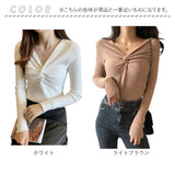 ニット トップス レディース 通販 リブニット ニットソー セーター 薄手 プルオーバー 長袖 ツイスト Vネック 春 秋 冬 タイト きれいめ 無地 シンプル オフィス カジュアル 通勤 通学