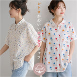 半袖シャツ レディース 通販 チュニック ブラウス 春夏 半袖 シャツ シャツブラウス 綿シャツ トップス 襟付き 春 羽織り 夏 コットン 綿100% 前開き ゆったり カジュアル 大人 可愛い