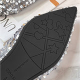 ローヒールパンプス レディース 通販 フラットシューズ 靴 ぺたんこ靴 走れるパンプス ポインテッドトゥパンプス ポインテッドトゥ パンプス ローヒール スパンコール お出かけ