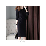 ニット セットアップ スカート 通販 ニットスーツ 上下セット 長袖 セーター ひざ丈スカート ツーピース スカートスーツ レディーススーツ きれいめ 上品 女性 卒園式 入学式 卒業式