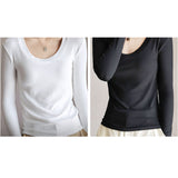 Uネック カットソー 長袖 通販 tシャツ ロンt レディース 長袖インナー ロングTシャツ 長袖Tシャツ トップス インナー プルオーバー 重ね着 春 秋冬 無地 シンプル きれいめ ベーシック