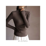 ハイネック インナー レディース 通販 ハイネック 長袖 シャツ ロンT ロングTシャツ カットソー トップス レイヤード 重ね着 シンプル 無地 防寒 暖かい 薄手 保温 保湿 通勤 通学