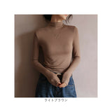 ハイネック インナー レディース 通販 ハイネック 長袖 シャツ ロンT ロングTシャツ カットソー トップス レイヤード 重ね着 シンプル 無地 防寒 暖かい 薄手 保温 保湿 通勤 通学