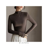 メロウネック インナー レディース 通販 長袖 ハイネック シャツ ロンT ロングTシャツ カットソー トップス レイヤード 重ね着 シンプル 無地 防寒 暖かい 薄手 保温 保湿 通勤 通学