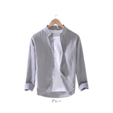メンズシャツ 長袖 通販 コットンリネン シャツ トップス メンズファッション 長袖シャツ 綿麻シャツ カジュアル 無地 おしゃれ きれいめ カジュアルシャツ ビジネス 薄手