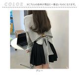 カットソー 長袖 レディース きれいめ 通販 トレーナー プルオーバー トップス Tシャツ ロンT バックリボン ショート丈 ゆったり オーバーサイズ カジュアル かわいい おしゃれ 可愛い