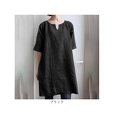 ロングシャツ レディース 半袖 通販 チュニックブラウス チュニック チュニックシャツ レディースシャツ 部屋着 ルームウェア ロング ロング丈 ゆったり シンプル 無地 トップス