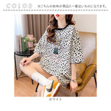 Tシャツ 半袖 レディース 通販 トップス カットソー おしゃれ ゆったり ビッグシルエット リラックス オーバーサイズ かわいい レオパード ヒョウ ヒョウ柄 プルオーバー