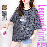 Tシャツ 半袖 レディース 通販 トップス カットソー おしゃれ ゆったり ビッグシルエット リラックス オーバーサイズ かわいい レオパード ヒョウ ヒョウ柄 プルオーバー