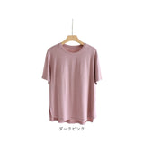 Tシャツ カップ付き 通販 ブラトップ 半袖 カップ付きtシャツ 半袖Tシャツ カットソー トップス レディース パッド付き インナー 部屋着 夏 ルームウェア 無地 シンプル 締め付けない