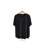 Tシャツ カップ付き 通販 ブラトップ 半袖 カップ付きtシャツ 半袖Tシャツ カットソー トップス レディース パッド付き インナー 部屋着 夏 ルームウェア 無地 シンプル 締め付けない