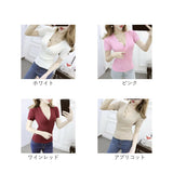 ニット 半袖 通販 Vネック トップス リブニット タイトニット かわいい 大人 Vネックニット 無地 おしゃれ オシャレ ストレッチ サマーニット カジュアル カシュクール カットソー