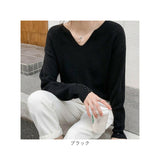 ニットセーター 通販 Ｖネックカットソー リブニット 長袖 セーター レディース カジュアル シンプル リブニットトップス トップス ニットトップス 柔らかい スタイリッシュ おしゃれ
