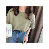 ワッフル Tシャツ 半袖 レディース クルーネック 通販 ワッフル生地 半袖Tシャツ トップス カットソー おしゃれ シンプル 無地 春 夏 秋 カジュアル きれいめ 大人 オシャレ 薄手