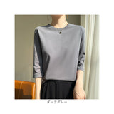 七分袖 tシャツ レディース 通販 カットソー 7分袖 トップス コットン 綿100% クルーネック 春 秋 冬 大きいサイズ きれいめ 無地 シンプル オフィス カジュアル 通勤 通学 かわいい