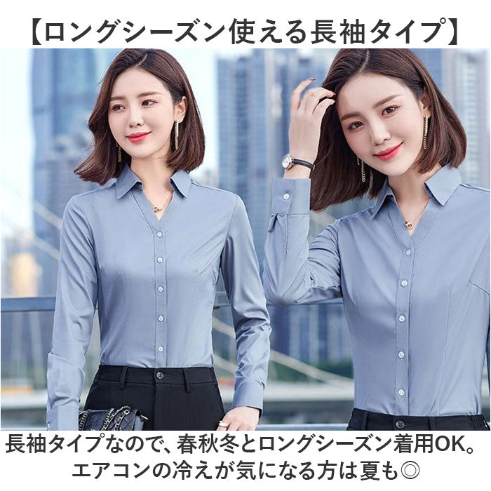 ブラウス ワイシャツ フォーマル 長袖 レディース 通販 シャツブラウス シャツ レディースブラウス レディースシャツ 長袖ブラウス 長袖シャツ オフィスカジュアル シンプル 無地