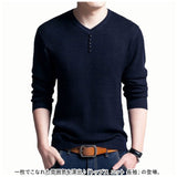 ニット セーター メンズ 通販 ニットセーター シャツ スリムニット プルオーバー Vネック 長袖 ラウンドネック ボタン 無地 シンプル 春 秋 冬 トップス 紳士
