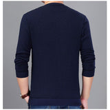 ニット セーター メンズ 通販 ニットセーター シャツ スリムニット プルオーバー Vネック 長袖 ラウンドネック ボタン 無地 シンプル 春 秋 冬 トップス 紳士