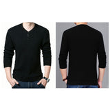 ニット セーター メンズ 通販 ニットセーター シャツ スリムニット プルオーバー Vネック 長袖 ラウンドネック ボタン 無地 シンプル 春 秋 冬 トップス 紳士