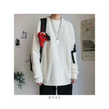 ニット セーター メンズ 通販 ニットセーター シャツ 長袖 ラウンドネック 無地 シンプル カジュアル 暖かい あったか 厚め 韓国 冬 トップス 紳士