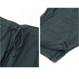 メンズ セットアップ 夏用 通販 半袖シャツ 半袖 五分袖 Tシャツ 七分丈 パンツ ズボン 春夏 トップス 上下セット 綿麻 リネン 涼しい サルエルパンツ ゆったり 無地 カジュアル シンプル