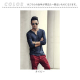長袖 Tシャツ メンズ 通販 カットソー トップス ロンT ロング プルオーバー ティーシャツ シャツ ヘンリーネック コットン 綿 シンプル 無地 ビンテージ風 重ね着 カジュアル 柔らかい