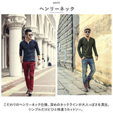 長袖 Tシャツ メンズ 通販 カットソー トップス ロンT ロング プルオーバー ティーシャツ シャツ ヘンリーネック コットン 綿 シンプル 無地 ビンテージ風 重ね着 カジュアル 柔らかい