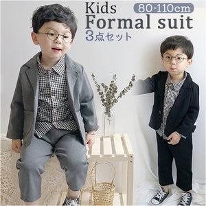 フォーマルスーツ キッズ シンプル 通販 パンツスーツ フォーマル スーツ ジャケット 無地 シャツ ズボン パンツ 子供服 子ども服 チェック柄シャツ 長袖 男の子 子供 子ども こども
