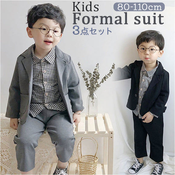 フォーマルスーツ キッズ シンプル 通販 パンツスーツ フォーマル スーツ ジャケット 無地 シャツ ズボン パンツ 子供服 子ども服 チェック柄シャツ 長袖 男の子 子供 子ども こども
