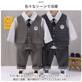 フォーマルスーツ キッズ ストライプ 通販 パンツスーツ フォーマル スーツ ネクタイ ズボン パンツ ベスト シャツ ストライプシャツ 長袖 子供服 子ども服 男の子 子供 子ども こども