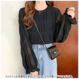 長袖 シアーシャツ 通販 シャツ カットソー レディース プルオーバー ギャザーブラウス トップス シースルー 通勤 通学 無地 シンプル カジュアル きれいめ おしゃれ 大人 可愛い 春 夏