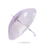 ビニール傘おしゃれ 通販 55cm 長傘 雨傘 傘 ワンタッチ傘 ジャンプ傘 レディース メンズ amusant sous la pluie グラスファイバー骨 透明 カサ かさ 高校生 耐風 丈夫 おしゃれ かわいい