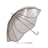 ビニール傘 花びら 通販 60cm 長傘 雨傘 傘 ワンタッチ傘 ジャンプ傘 レディース 透明 カサ かさ 大きめ 女子 高校生 通学 通勤 おしゃれ かわいい