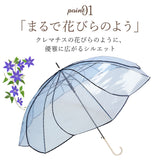 ビニール傘 花びら 通販 60cm 長傘 雨傘 傘 ワンタッチ傘 ジャンプ傘 レディース 透明 カサ かさ 大きめ 女子 高校生 通学 通勤 おしゃれ かわいい