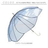ビニール傘 花びら 通販 60cm 長傘 雨傘 傘 ワンタッチ傘 ジャンプ傘 レディース 透明 カサ かさ 大きめ 女子 高校生 通学 通勤 おしゃれ かわいい