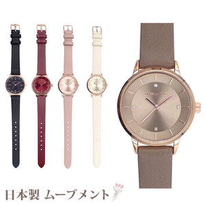 腕時計 レディース 革ベルト 通販 ベルトウォッチ 腕 時計 ウォッチ かわいい おしゃれ シンプル インナーリングウォッチ 女性 女の子 中学生 高校生 20代 30代 40代 受験 試験