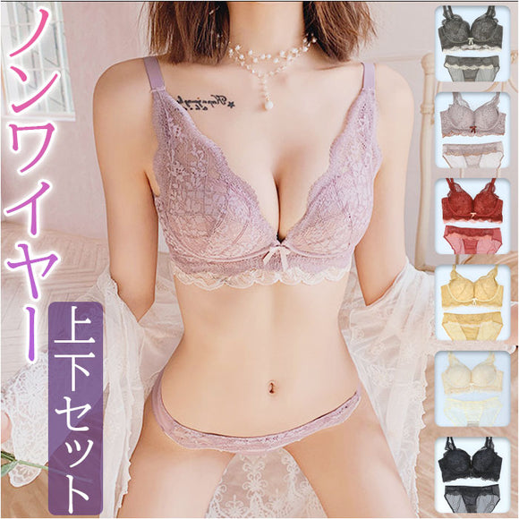 ブラジャー ショーツ セット 通販 ノンワイヤー ブラ ショーツセット ブラショーツ 上下セット ノンワイヤーブラ レディースインナー レース 婦人下着 ランジェリー 背中ホック