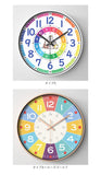 知育時計 静か 時計 アナログ 静音 通販 壁掛け 掛け時計 壁掛け時計 学習時計 アナログ時計 知育玩具 カラフル 大文字 時間管理 学習 キッズ 子供用 子供 こども 子ども おしゃれ