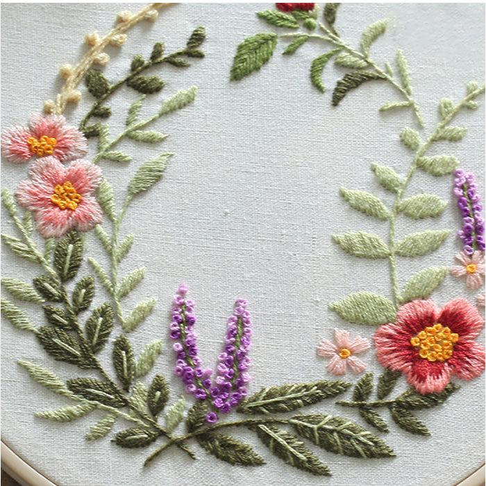 フレンチ刺繍キット 花嫁と花婿の刺繍セット カラフルな花 突き進ん ニードルポイントキット